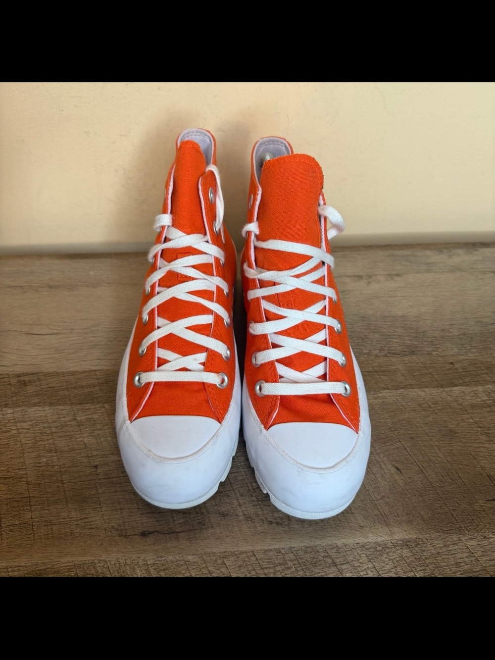 Converse Chuck Taylor Platform Lugged Hi Tops Orange W Sz 8 sneakers trainers - Picture 4 of 8